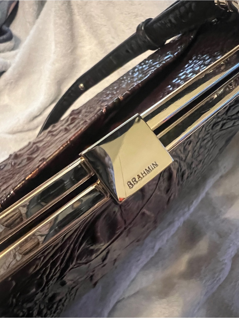 Brahmin Emmy satchel in black pearl Melbourne - Picture 6 of 12